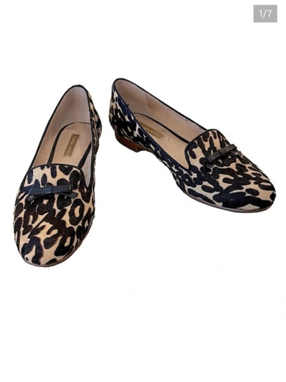 Louise et Cie Cheetau Print Slip on Loafers with bows women’s flats shoes 6.5